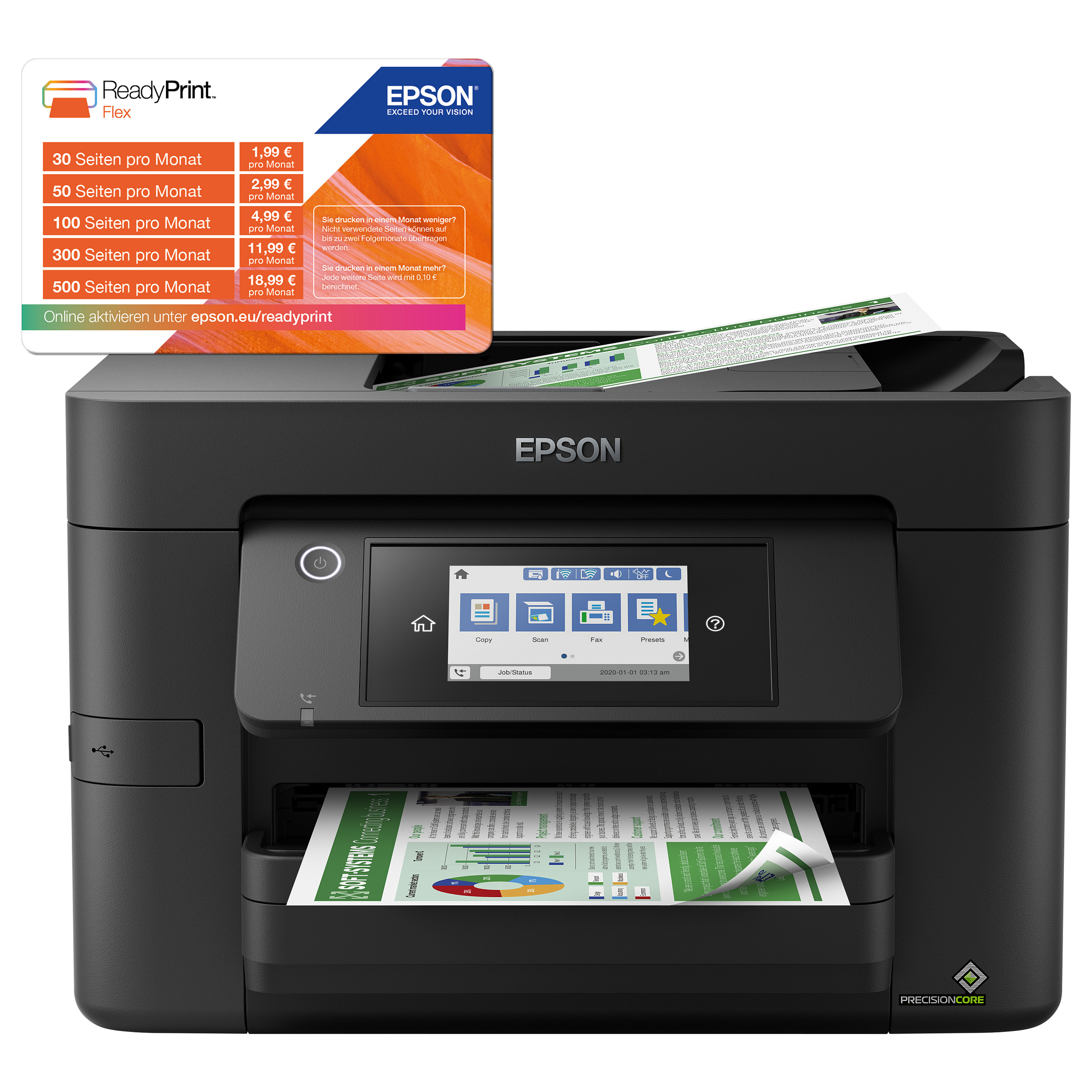 Printer Multifunksional Epson WorkForce Pro WF-4820DWF A4 Color Inkjet - Zezë - 2