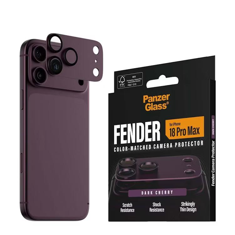 Mbrojtës për Kamera PanzerGlass Fender, për iPhone 18 Pro Max, Dark Cherry - Kuqe e errët