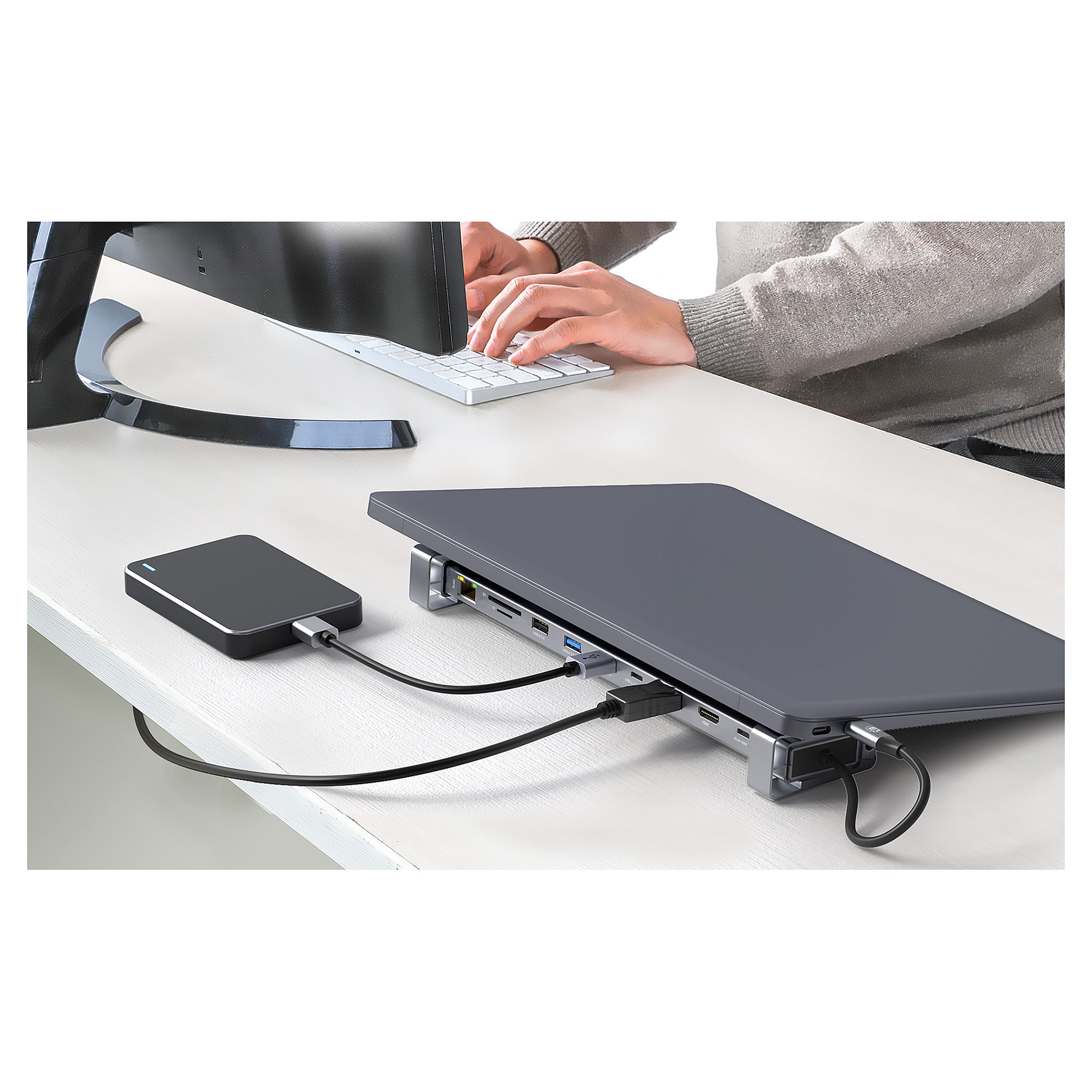 Docking station MANHATTAN / 10-in-1 / 4K / USB-C / PD / 2xHDMI - 7