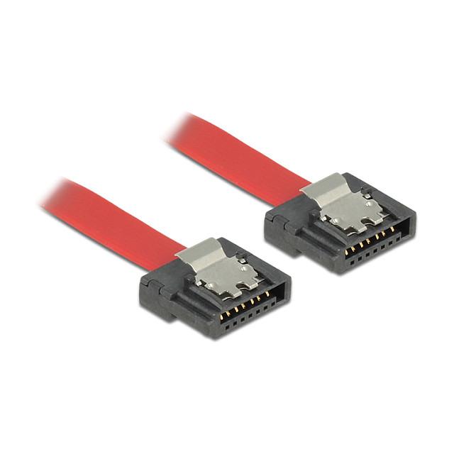 Kabllo SATA DeLOCK 83835, SATA III, SATA 7-pin në SATA 7-pin, 50 cm - Kuqe