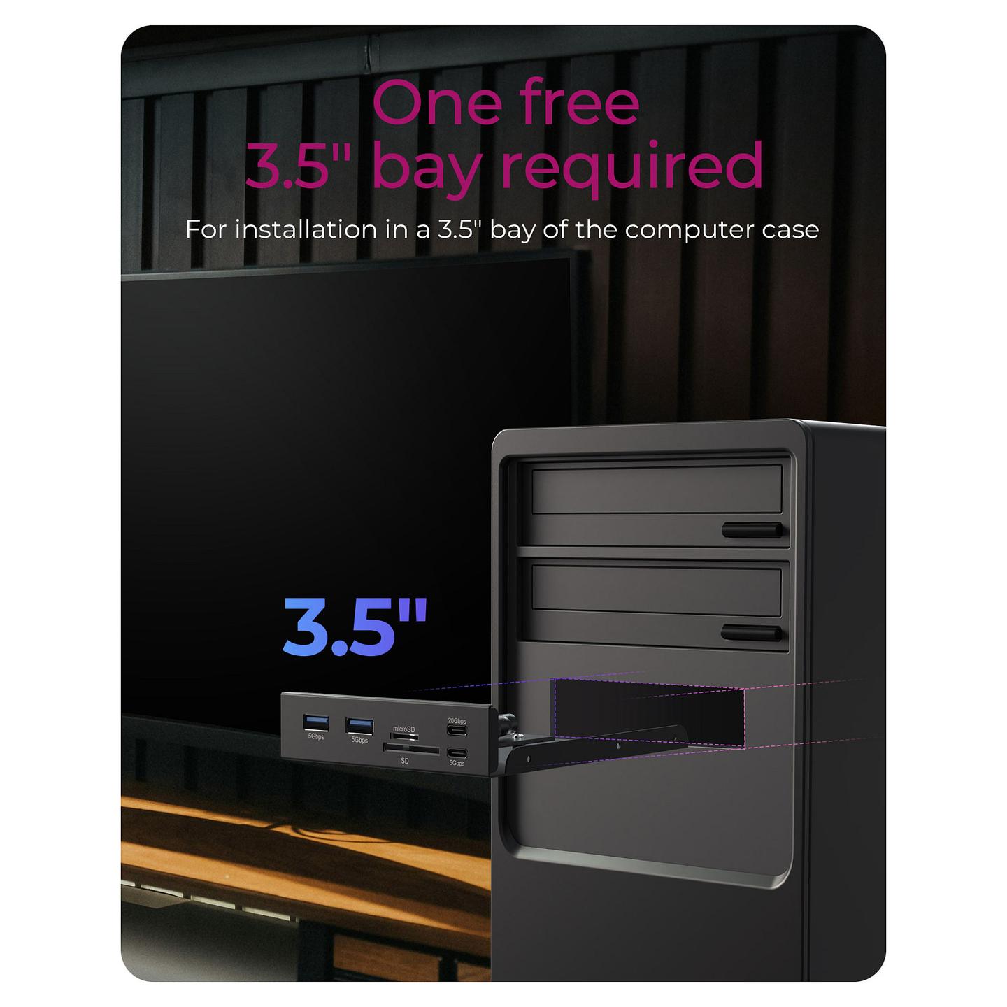 Hub ICY BOX IB-HUB1419-i3, 2x USB-A, 2x USB-C, SD, microSD, 20Gbps, 3.5" - Zezë - 5