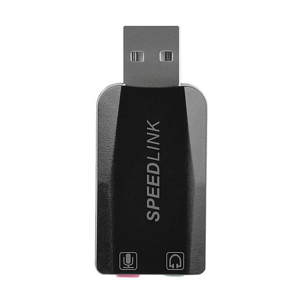 Kartelë zanore e jashtme Speedlink VIGO, USB-A, Stereo, dalje për kufje 3.5 mm, hyrje për mikrofon - Zezë - 3