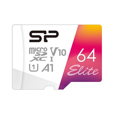 Kartë Memorie MicroSDXC Silicon Power Elite, 64GB, UHS-I, U1, Class 10, V10, 100MB/s Read
