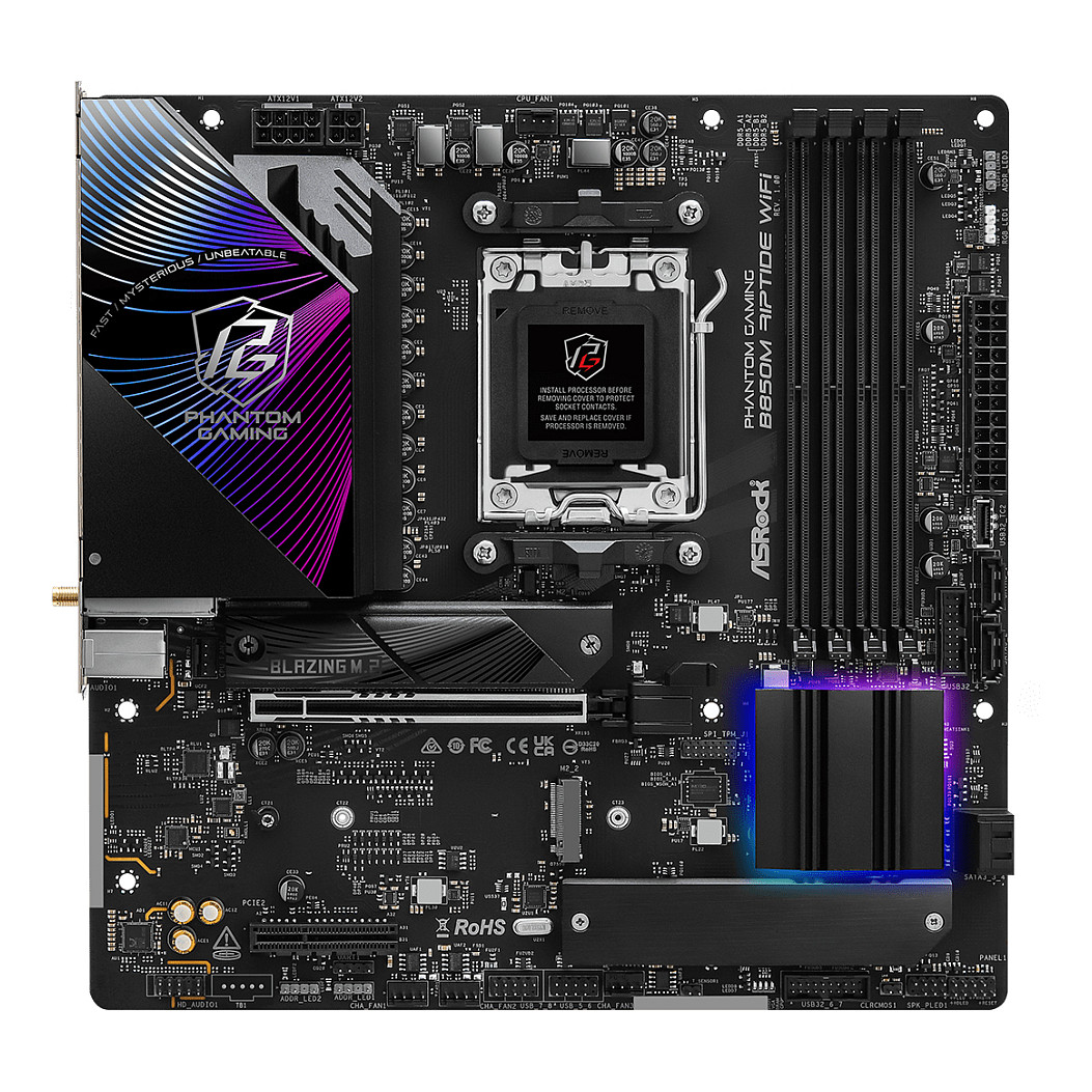 Pllakë Amë ASRock B850M Riptide WiFi AM5 mATX HDMI/DP DDR5 - 2