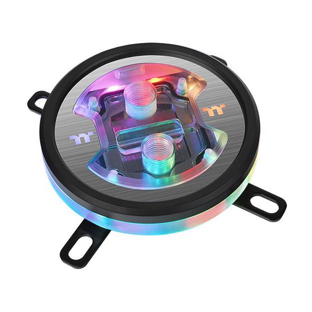 Ftohës për Procesor Thermaltake Pacific W7 Plus / Water Block / RGB / Sensor Temperature / Copper Nickel / G1/4" / 93.4 x 93.4 x 22 mm - Transparente/Zezë