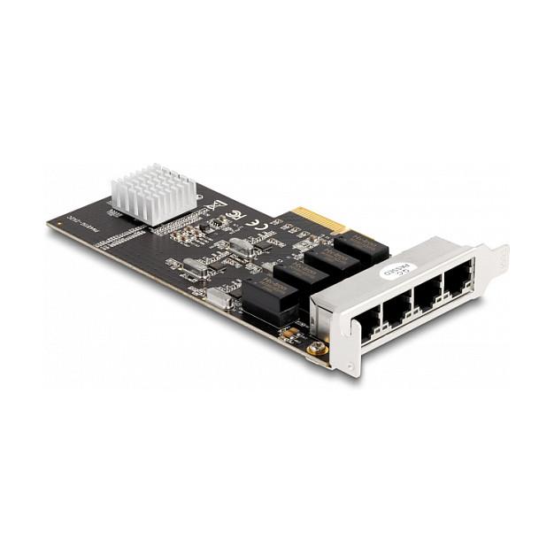 Kartë Rrjeti DeLOCK 88618, PCI Express x4, 4 × RJ45 Gigabit LAN, Realtek RTL8111H - Argjend - 3