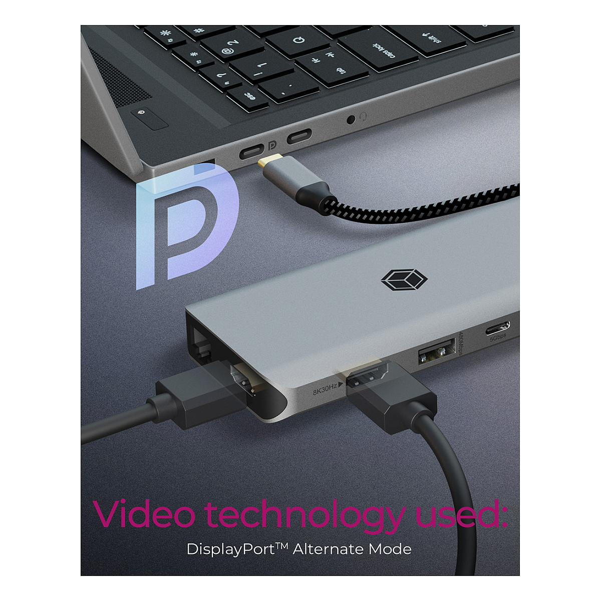 Docking Station ICY BOX IB-DK4061-CPD USB-C 12-në-1 PD 100W - Zezë - 4