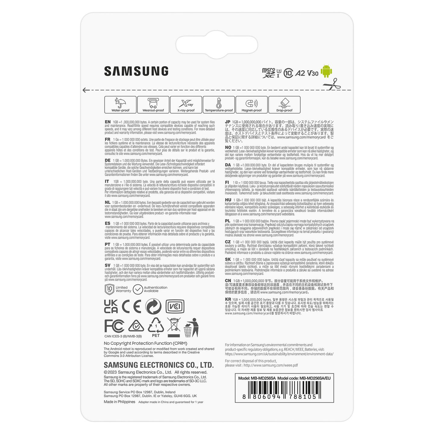 Kartë Memorie microSD Samsung PRO Plus 256GB, UHS-I, U3, V30, A2, 180 MB/s Lexim, 130 MB/s Shkrim - 9