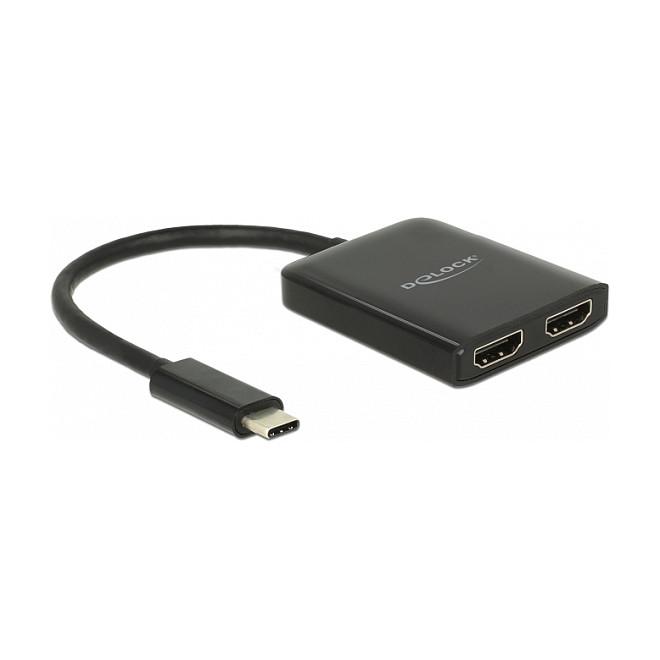 Splitter Video DeLOCK 87719 / 1x HDMI në 2x HDMI / 4K 3840×2160 - Zezë