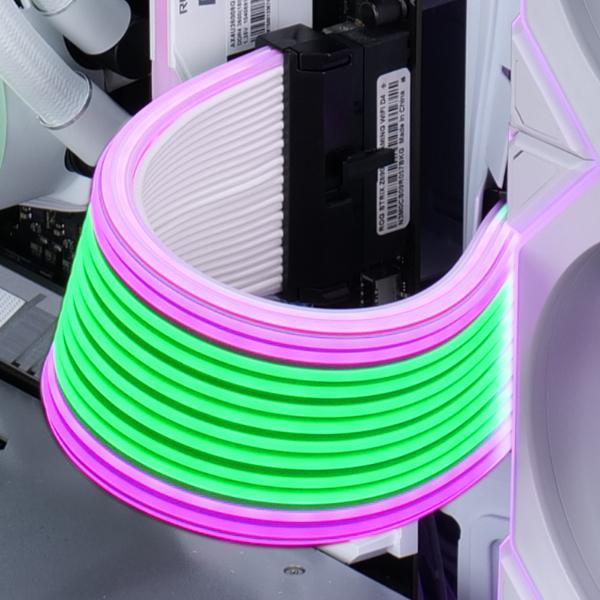 Kabllo Lian Li Strimer Wireless PW16-81W / 12V-2X6 (12+4-pin) / GPU ARGB Extension - Bardhë - 3