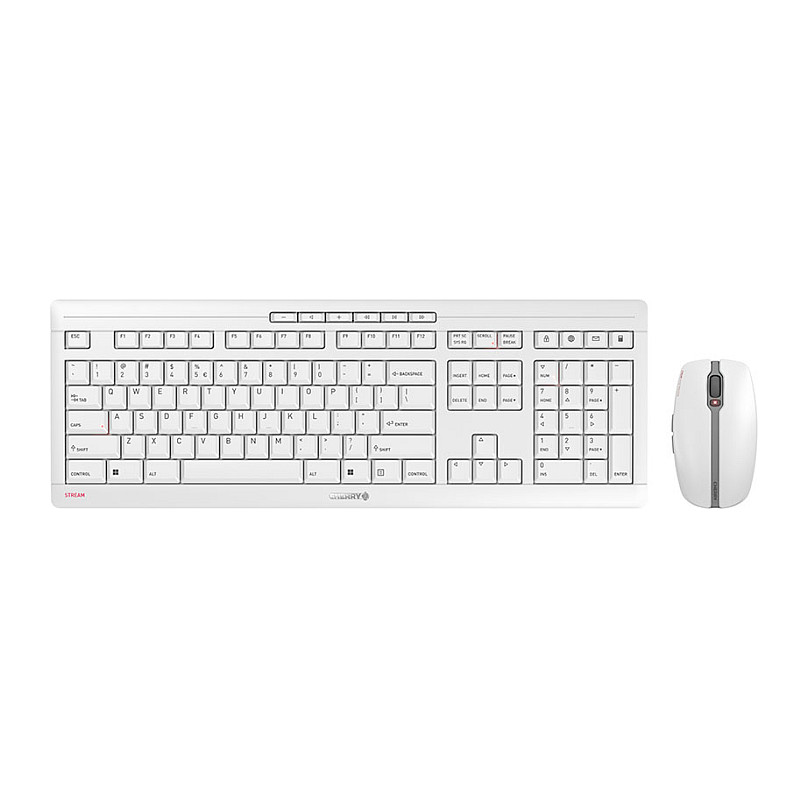 Combo (Tastierë&Maus) CHERRY STREAM DESKTOP / 104 Keys + 10 / Scissor SX / 2.4 GHz Wireless / EU - Bardhë/Hiri