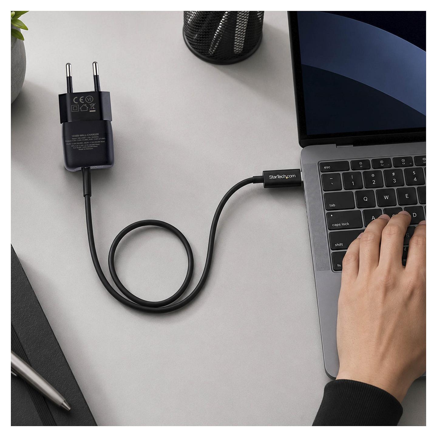Karikues StarTech 103EB-WALL-CHARGER, USB-C, 30W, Power Delivery, GaN, 5V/9V/15V/20V - Zezë - 6