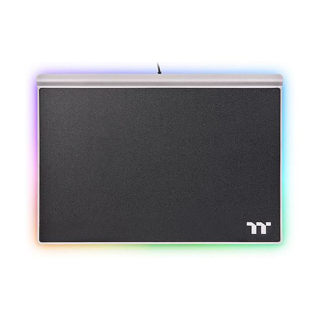 Mauspad Gaming Thermaltake ARGENT MP1 RGB / Sipërfaqe e fortë / RGB / USB / 359 × 254 mm / Bazë alumini – Zezë