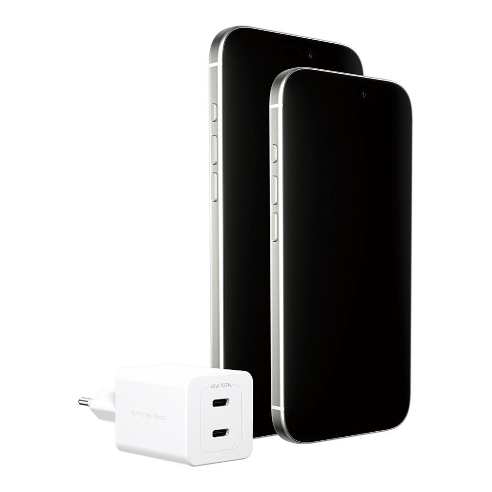 Karikues empower by PanzerGlass EM58685, Turbo 45W, GaN, 2x USB-C, PD 3.1, EU -Bardhë - 4