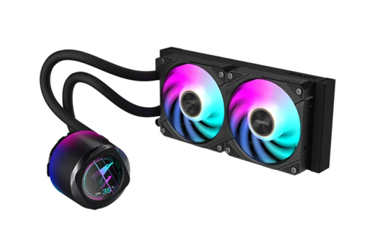 Ftohës për Procesor Gigabyte AORUS WATERFORCE X II 240 / 2x120mm / 800-2400 RPM / AIO LCD ARGB – Zezë