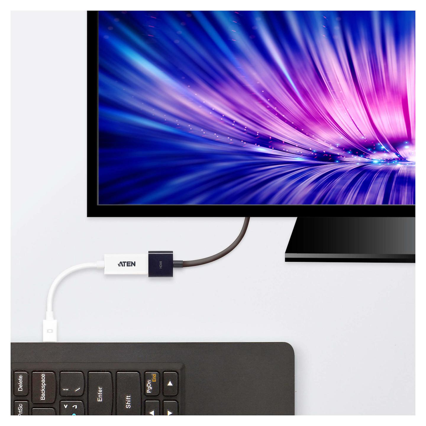 Adapter ATEN VC980-AT, Mini DisplayPort në HDMI, deri në 1920×1200px, Audio - Bardhë - 3