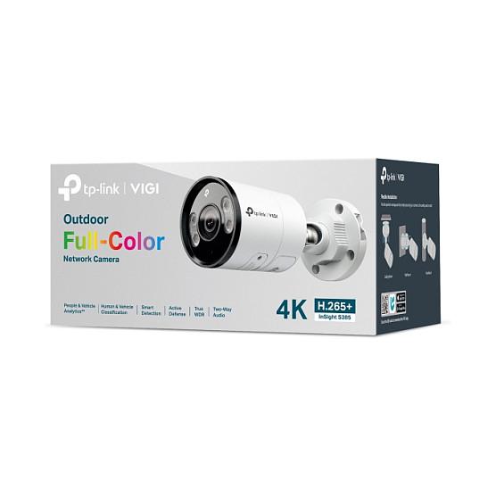 TP-Link VIGI InSight S385 8MP 4K – Full-Color Bullet, 2.8mm, 111.4° FOV, IR/White Light 30m, AI, 2-Way Audio, PoE, IP67 - 4