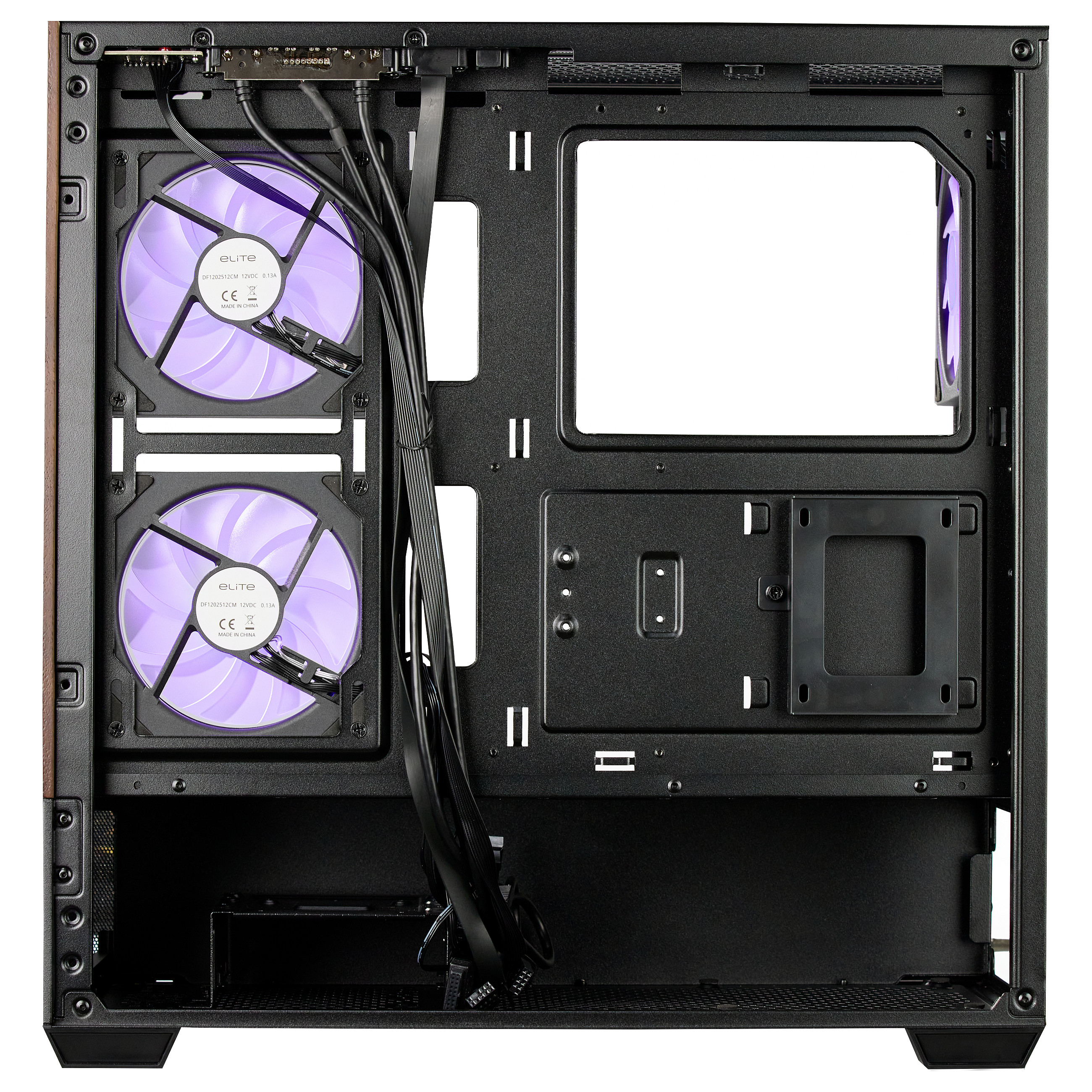 Kasë PC Cooler Master Elite 690 Wood / Midi Tower / ATX / 2x 120mm + 1x 120mm ARGB Fan / Tempered Glass + Wood - Zezë - 2