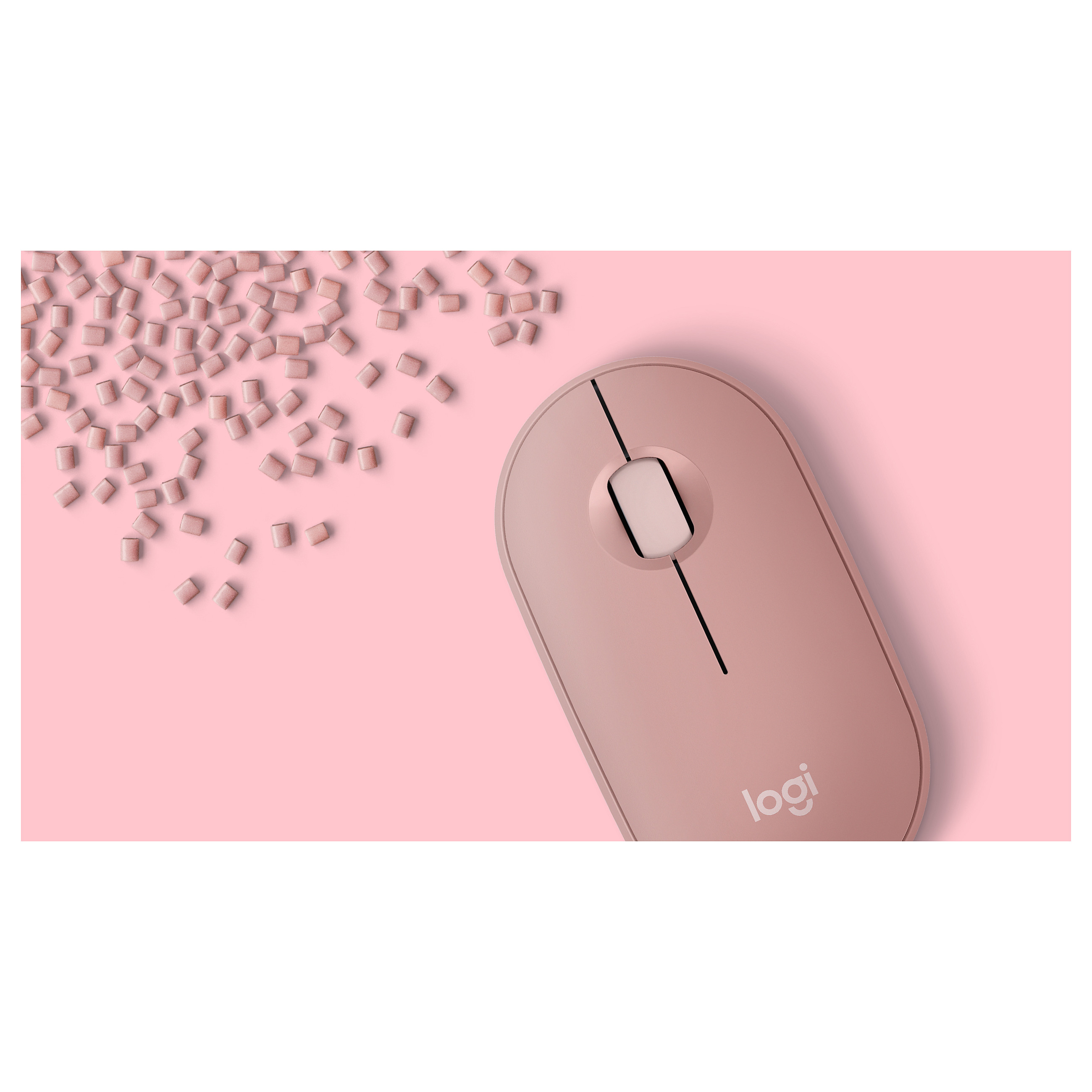Maus Pa Kabllo Logitech Pebble Mouse 2 M350s / 3 Butona – Rozë - 15