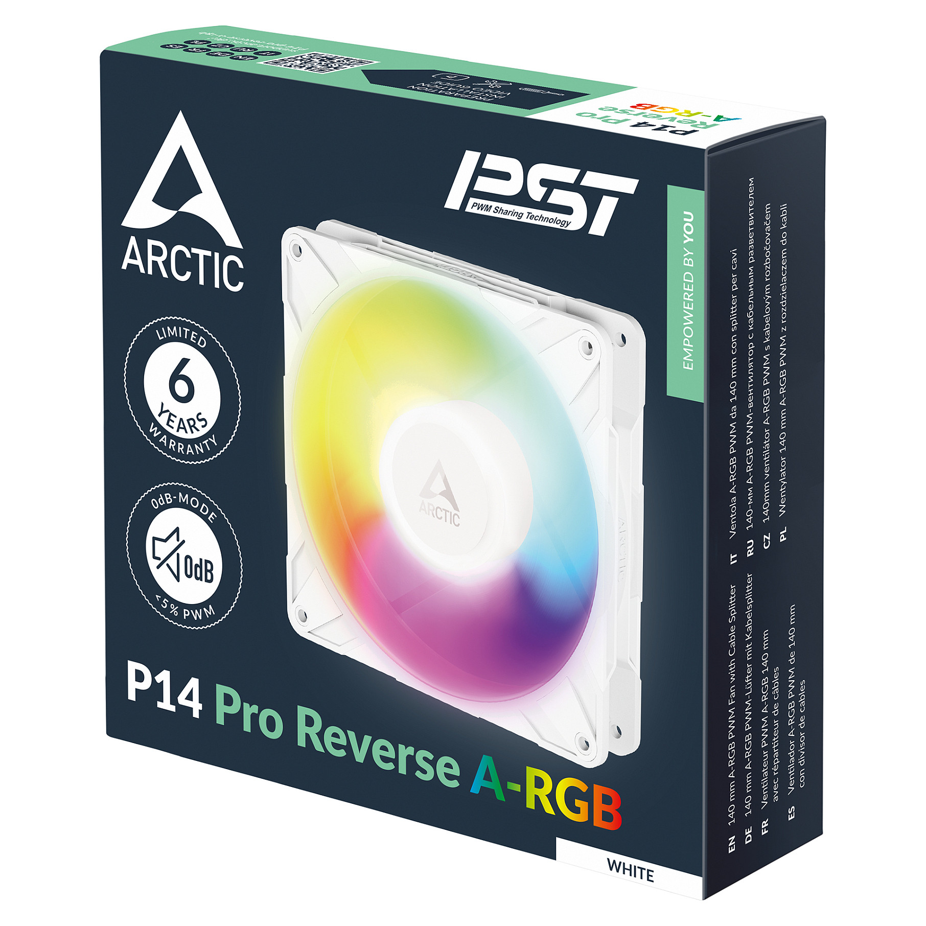 Ftohës për Kasë 140mm ARCTIC P14 Pro Reverse A-RGB 3-Pack – Bardhë - 7
