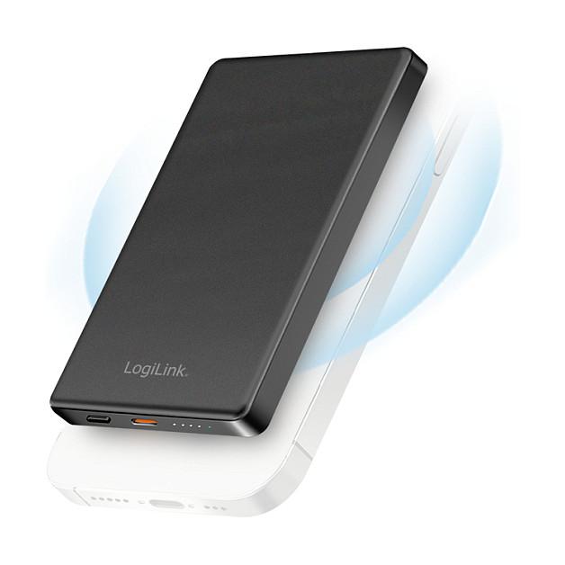 PowerBank LogiLink PA0352 / 5000mAh / USB-C 20W / Wireless 15W / MagSafe / Aluminium - Zezë - 5
