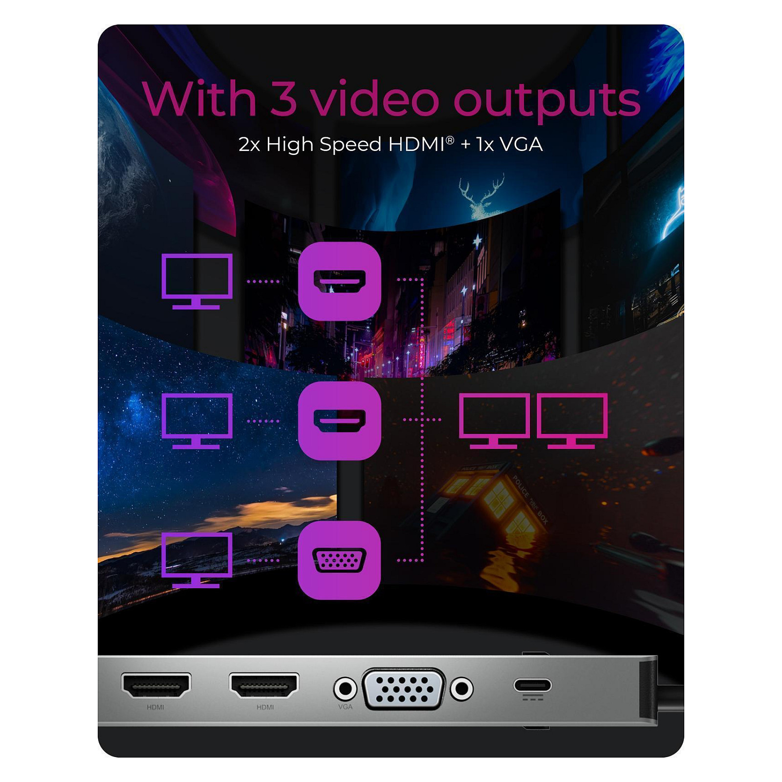 Docking Station ICY BOX IB-DK2106a-CPD USB-C 11in1 PD 100W - 8