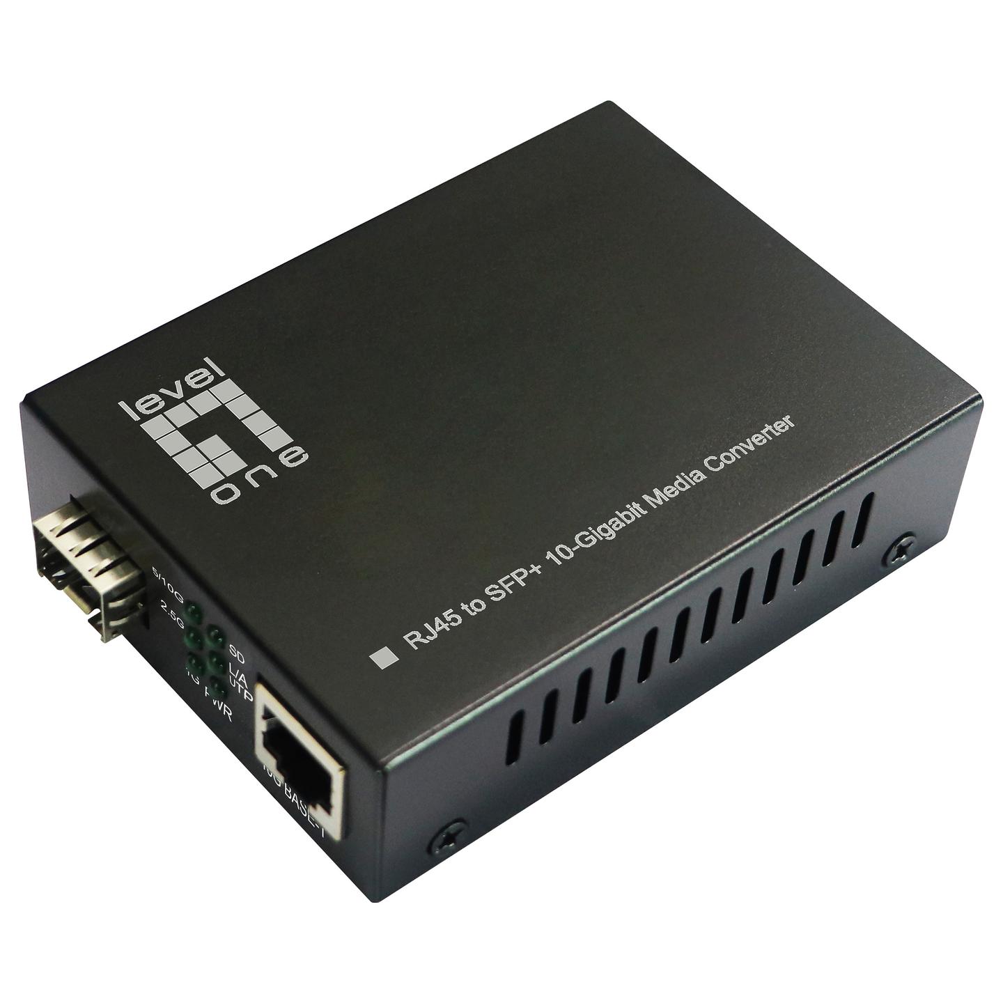 Konvertues Media LevelOne GVT-2051, RJ45 në SFP+, 10Gbps, 5Gbps, 2.5Gbps, 1Gbps, 10GBase-T - Zezë - 2