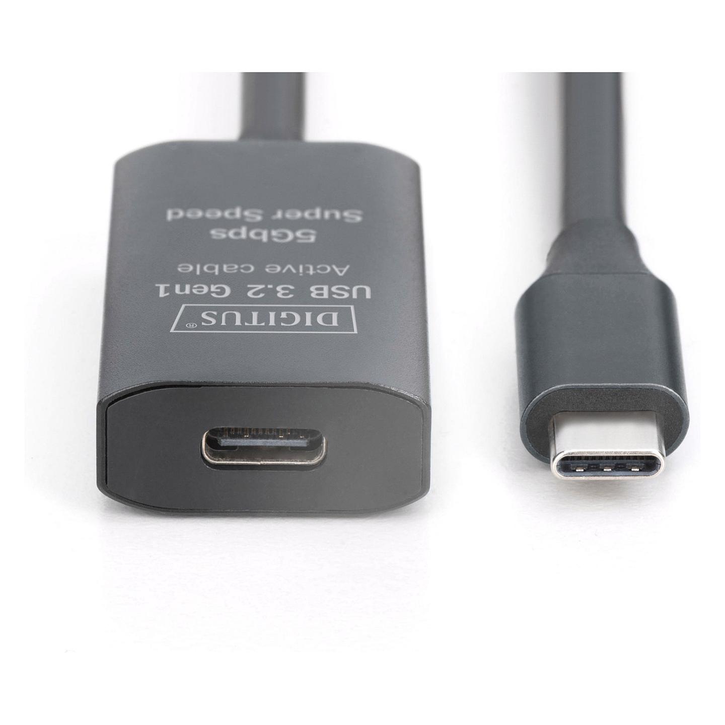 Kabllo USB Digitus DA-73109 / USB-C në USB-C / 10m / USB 3.2 Gen 1 / 5Gbps / Aktiv - Zezë - 3
