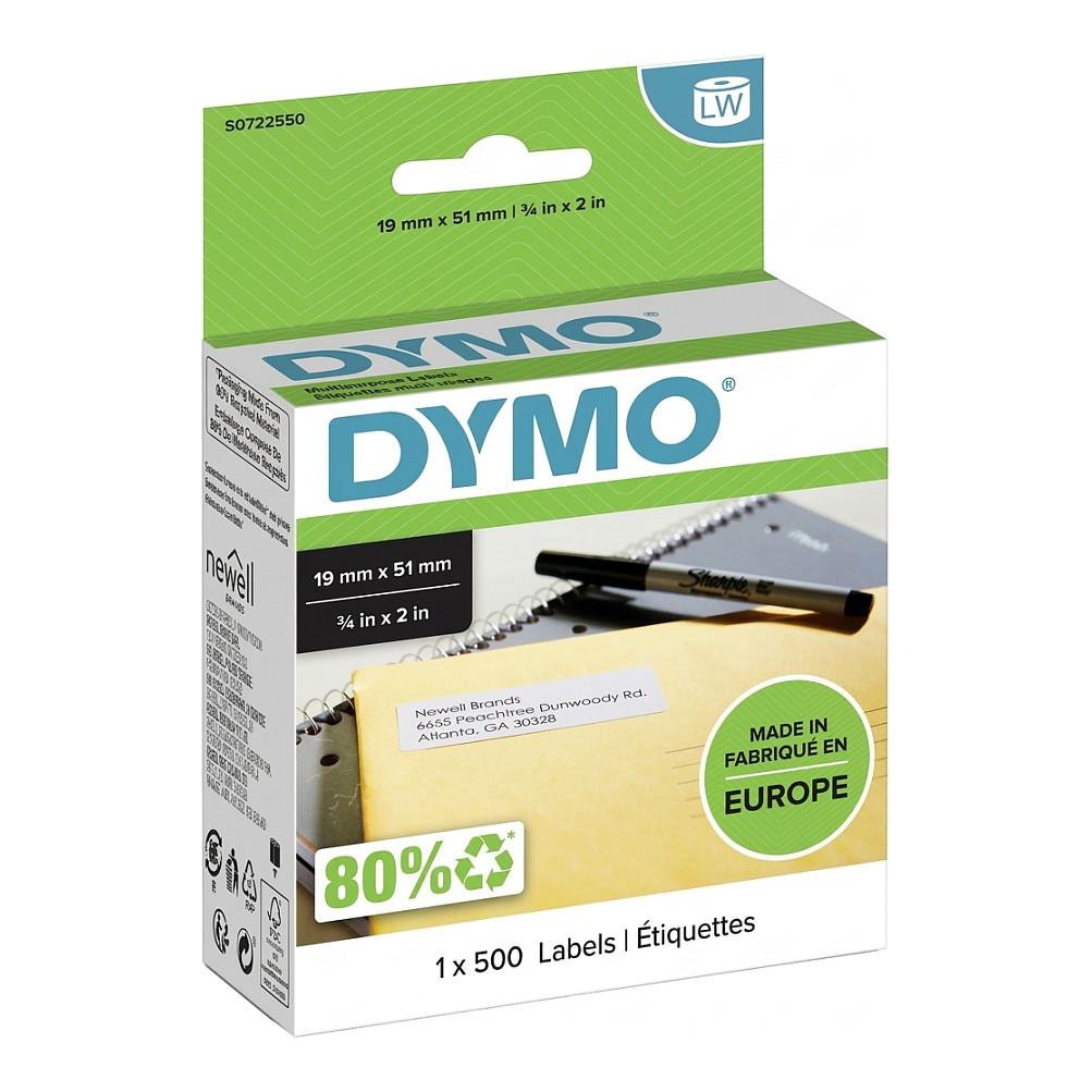 Etiketa DYMO LW S0722550, 19 × 51 mm, 500 copë - Bardhë