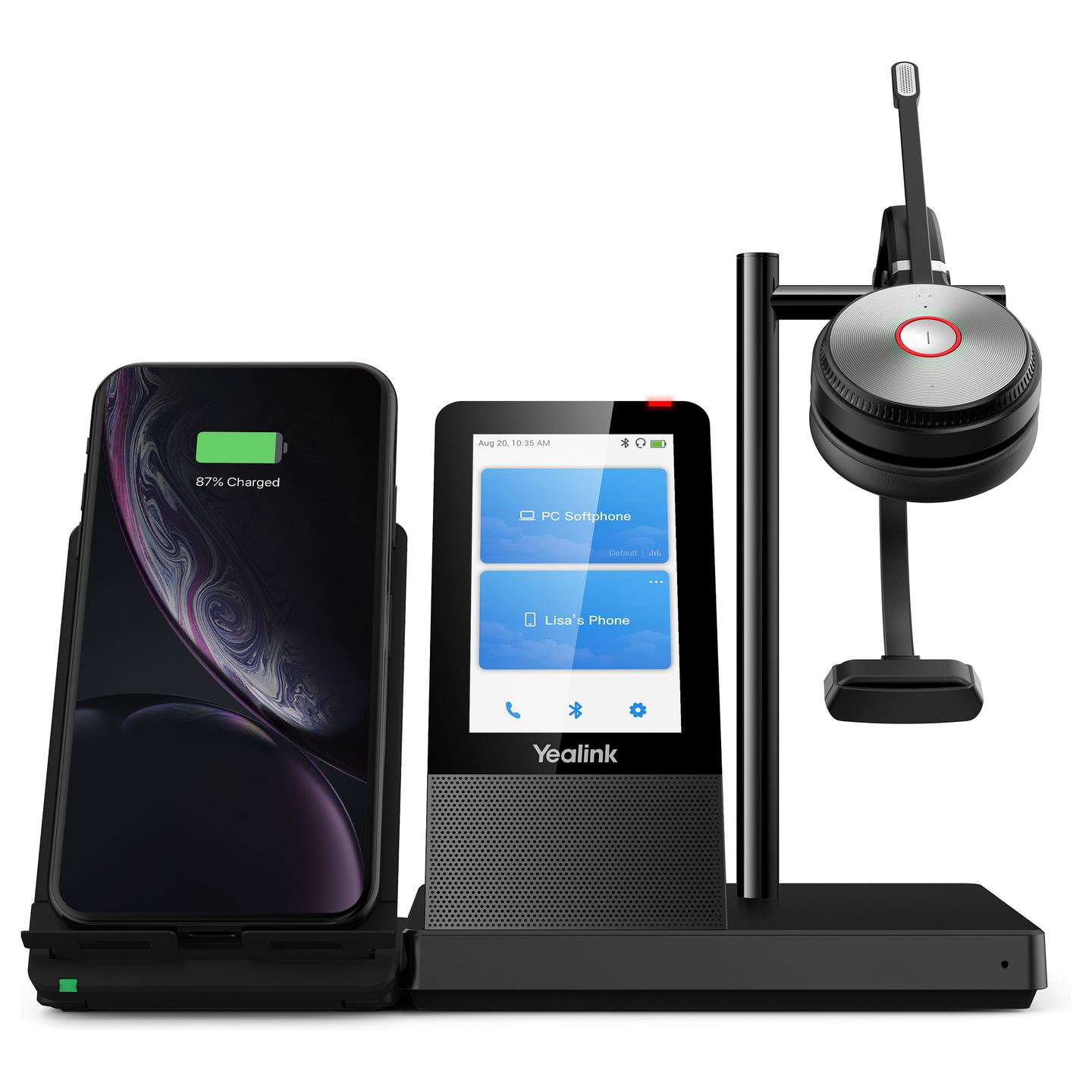 Kufje pa kabllo Yealink WH66 Mono UC / DECT / Mono / 160m / 13 orë / UC / Mikrofon me reduktim të zhurmës - Zezë