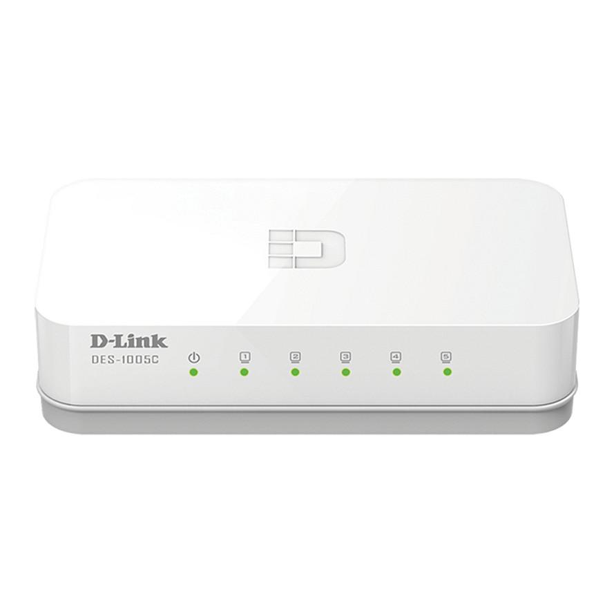 Switch D-Link DES-1005C/E, 5 porta Fast Ethernet RJ45, 10/100Mbps, Switching Capacity 1Gbps, Unmanaged, pa ventilator - Bardhë