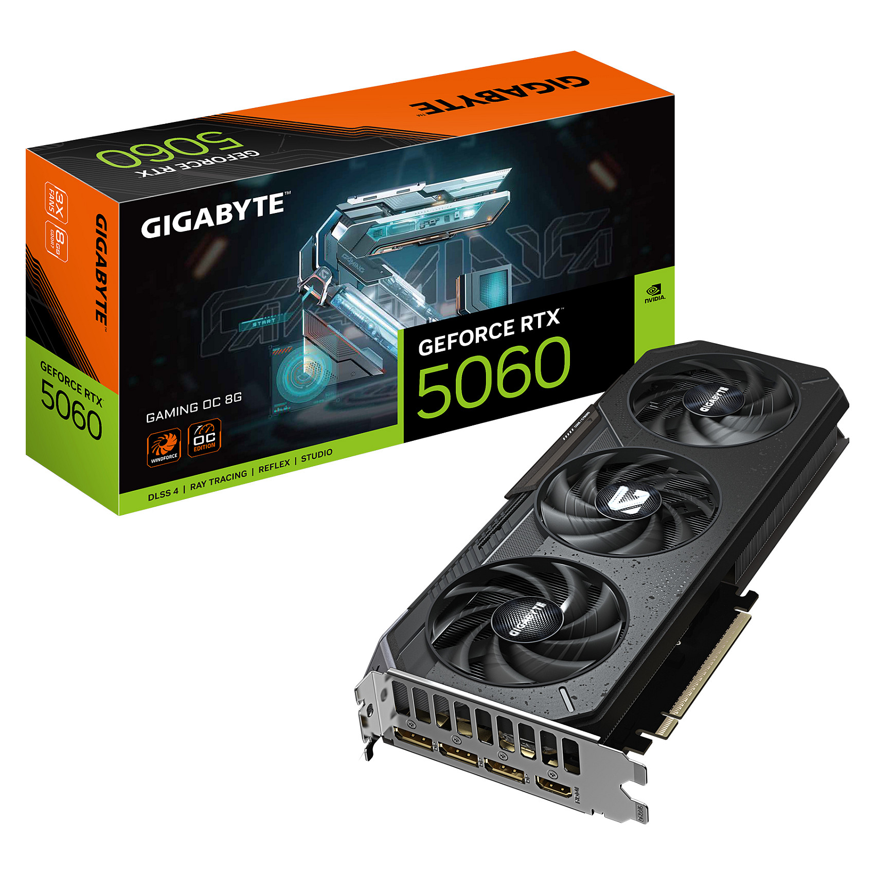 Kartelë Grafike NVIDIA GeForce RTX 5060 / 8GB GDDR7 / 128-bit / GIGABYTE GAMING OC / 3 Fan / RGB