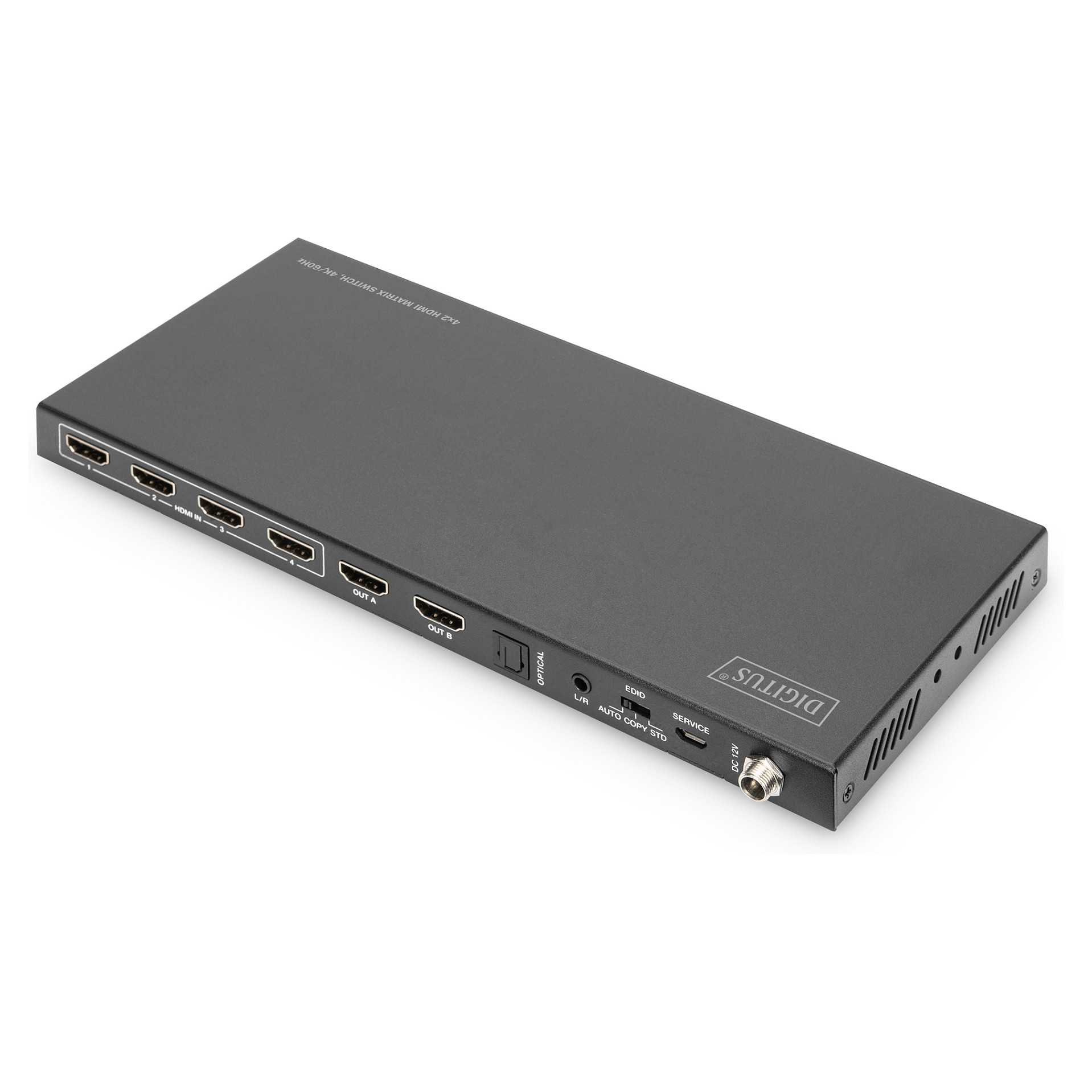 Kabllo HDMI DIGITUS 4x2 HDMI Matrix Switch 4K/60Hz / për ndarje fleksibile të sinjalit UHD - 4