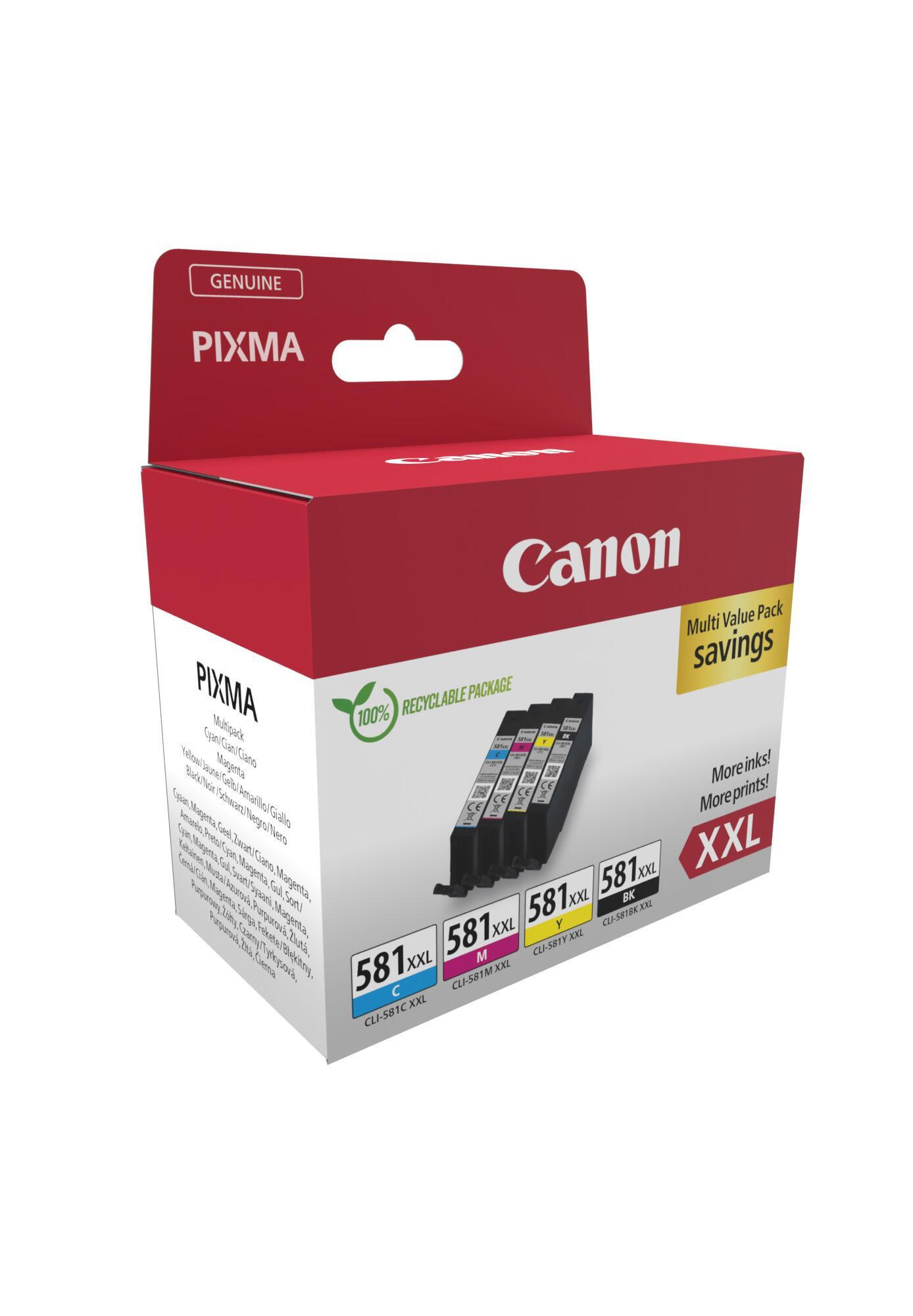 INK Canon CLI-581XXL / 1998C007 / Multipack / 858 faqe – Zezë/Blu/Rozë/Verdhë - 2
