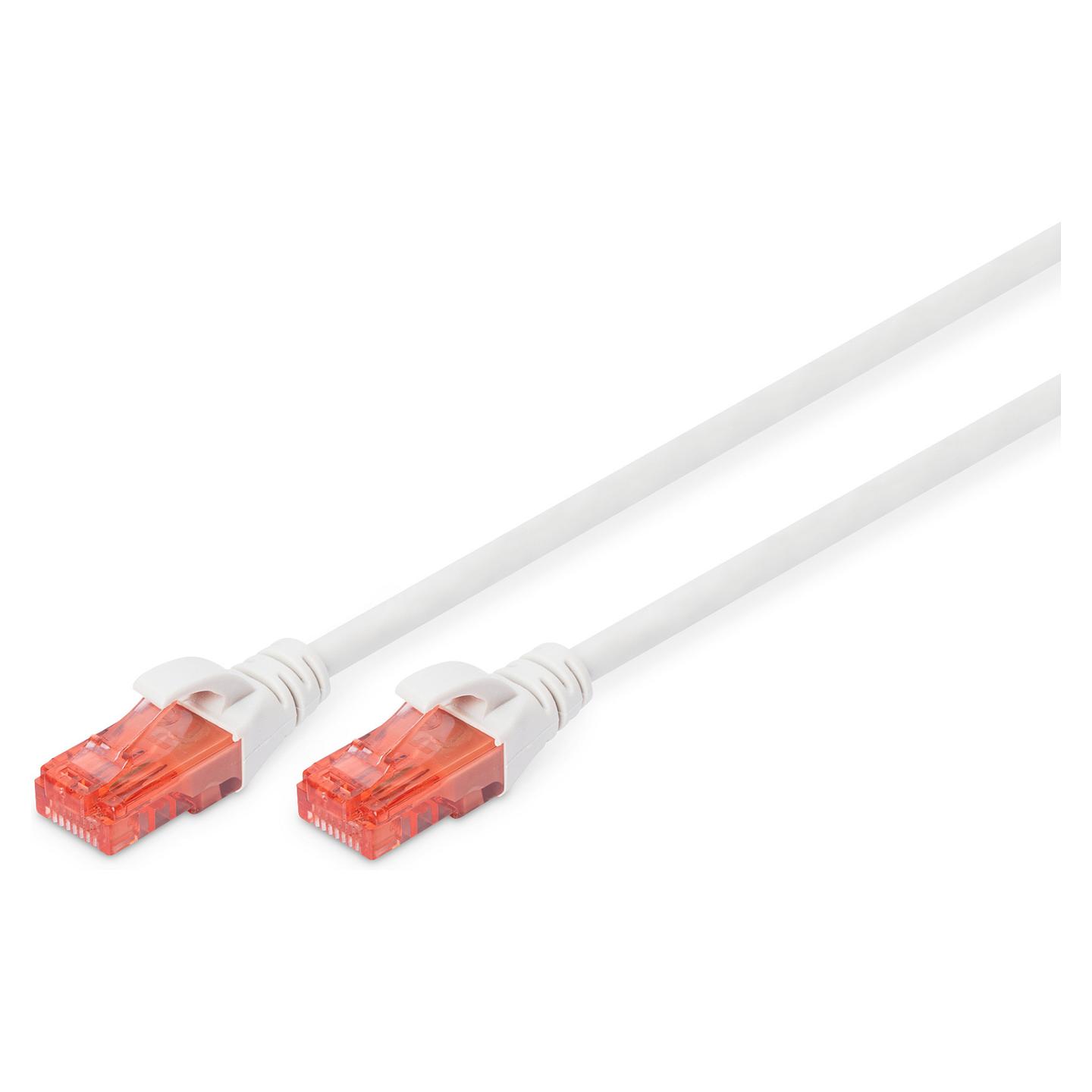 Kabllo për Rrjet DIGITUS DK-1617-0025/WH / RJ45 - RJ45 / Cat.6 / U/UTP / AWG 26/7 / 250 MHz / 0.25 m - Bardhë