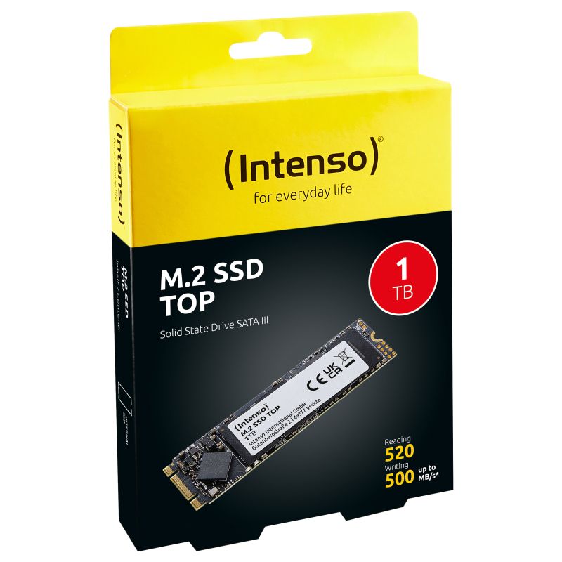 SSD e brendshme Intenso Top Performance – 1TB, M.2 2280, SATA III, 520MB/s Read, 420-500MB/s Write - Gri
