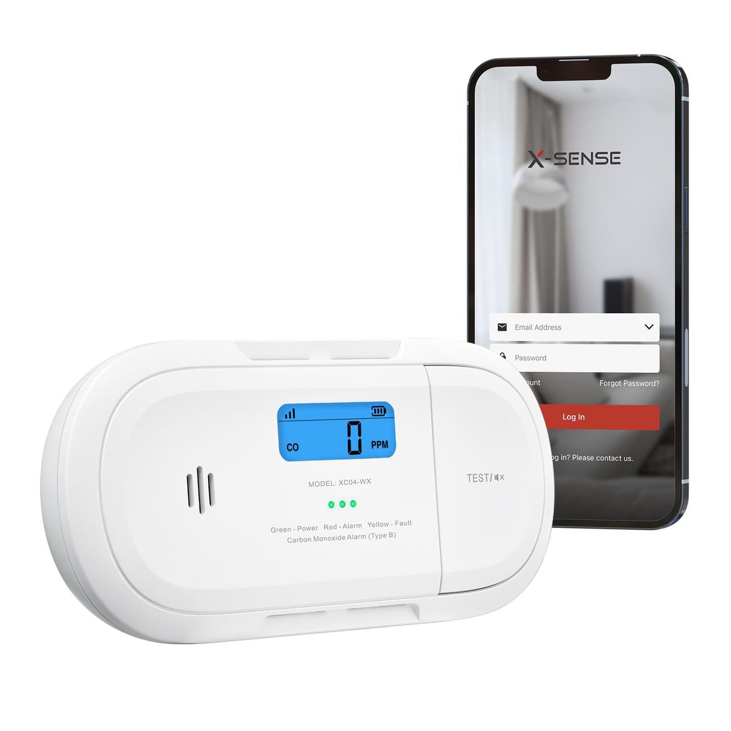 Detektues Monoksidi Karboni X-Sense XC04-WX / ZASXS00171WEU / Wi-Fi 2.4GHz / Electrochemical / Smart App / LCD – Bardhë - 2