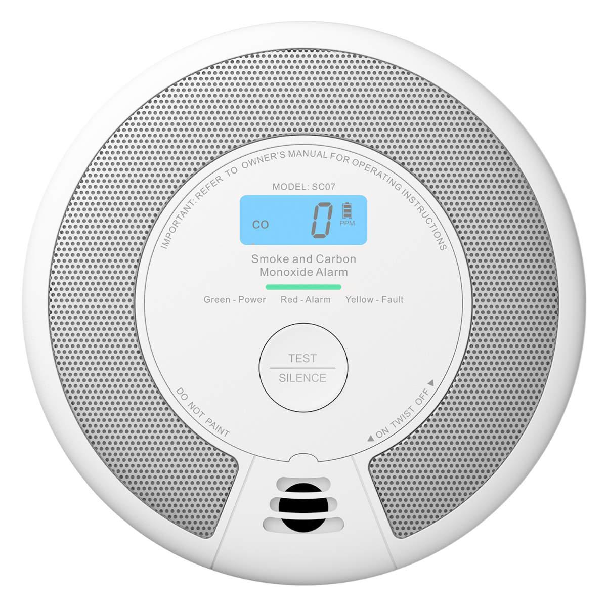 Detektues Tymi dhe Monoksidi X-Sense SC07 / ZASXS00150WEU / LCD / 10 Vjet / 85dB – Bardhë/Gri
