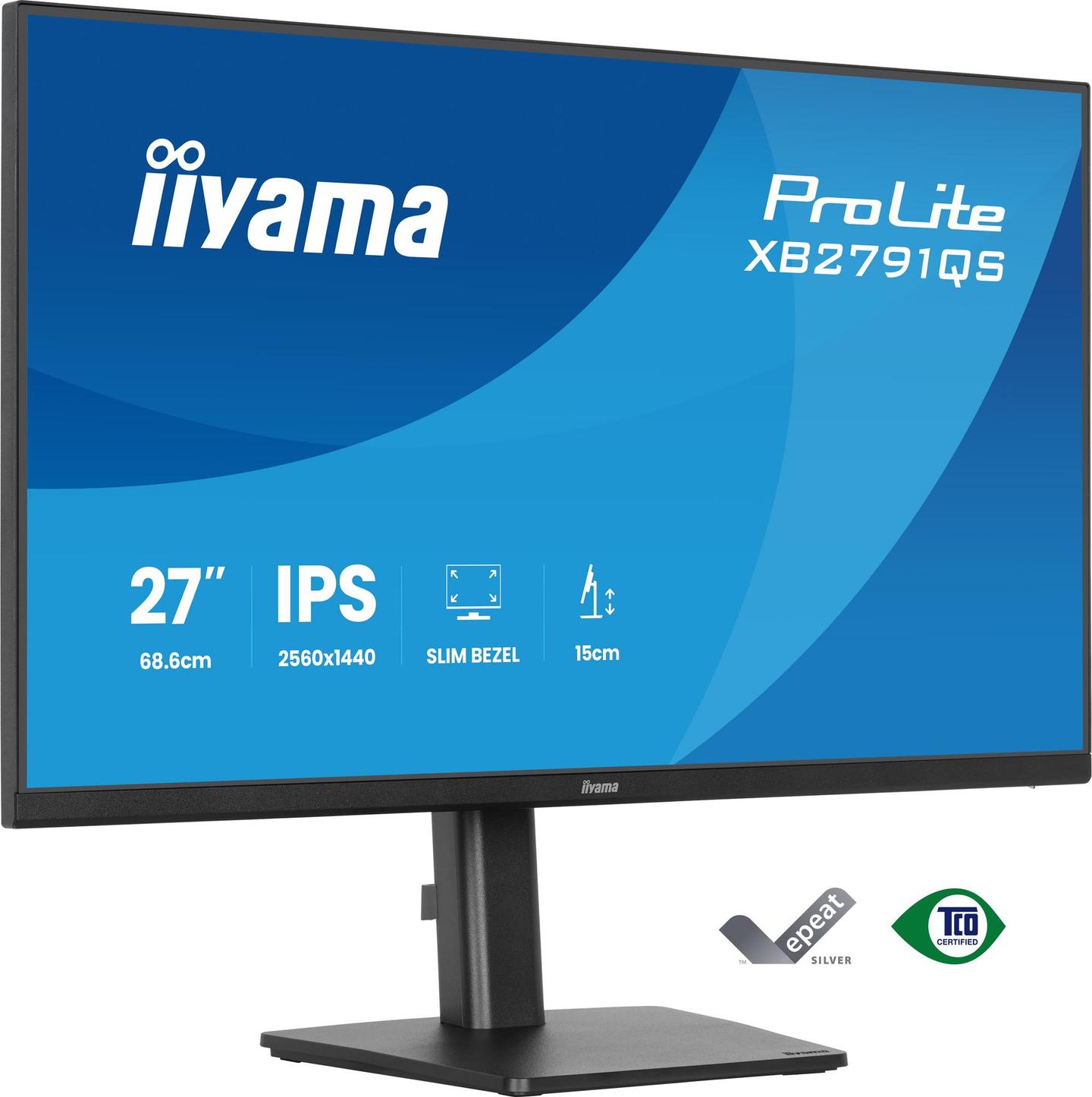 Monitor për Punë iiyama ProLite XB2791QS / XB2791QS-B1 / 27" / QHD IPS / 75Hz / 1ms / HDMI 1.4 + DP 1.2 – Zezë - 2