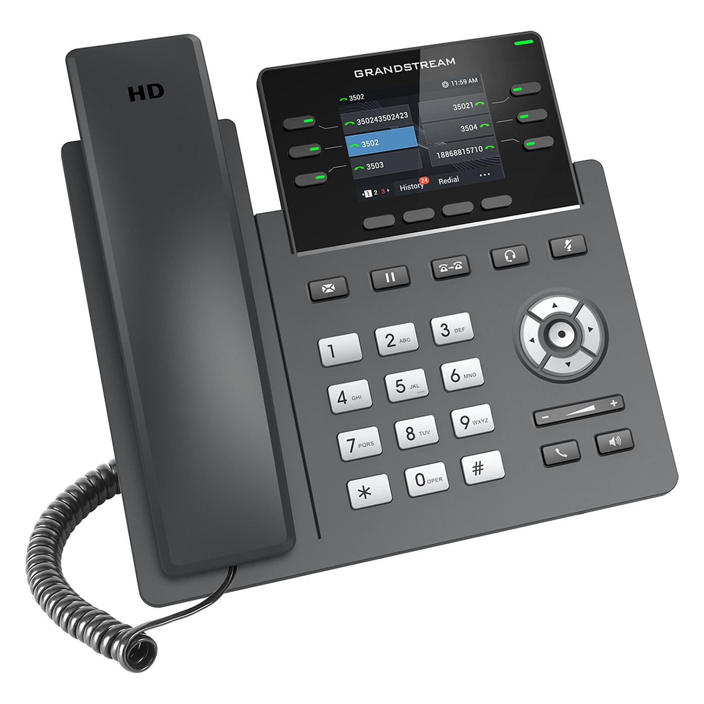 Telefon VoIP Grandstream GRP2613W, SIP, 2.8", TFT, 320x240, Wi-Fi 6, Bluetooth, 2x Gigabit Ethernet, PoE - Zezë - 3