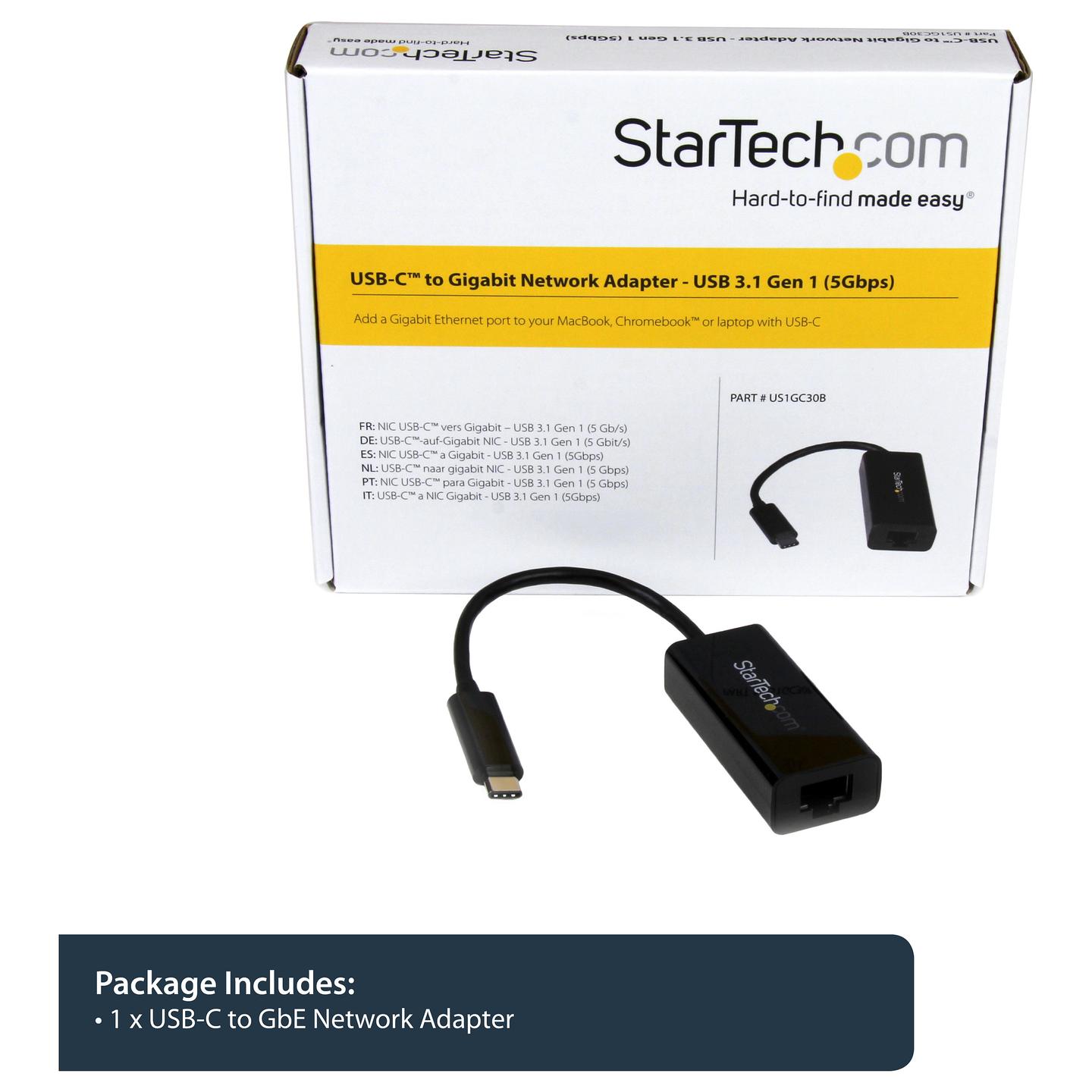 Adapter Rrjeti USB StarTech.com US1GC30B, USB-C 3.2 Gen 1, 1x Gigabit LAN RJ45, 10/100/1000Mbps, Realtek RTL8153 - Zezë - 8