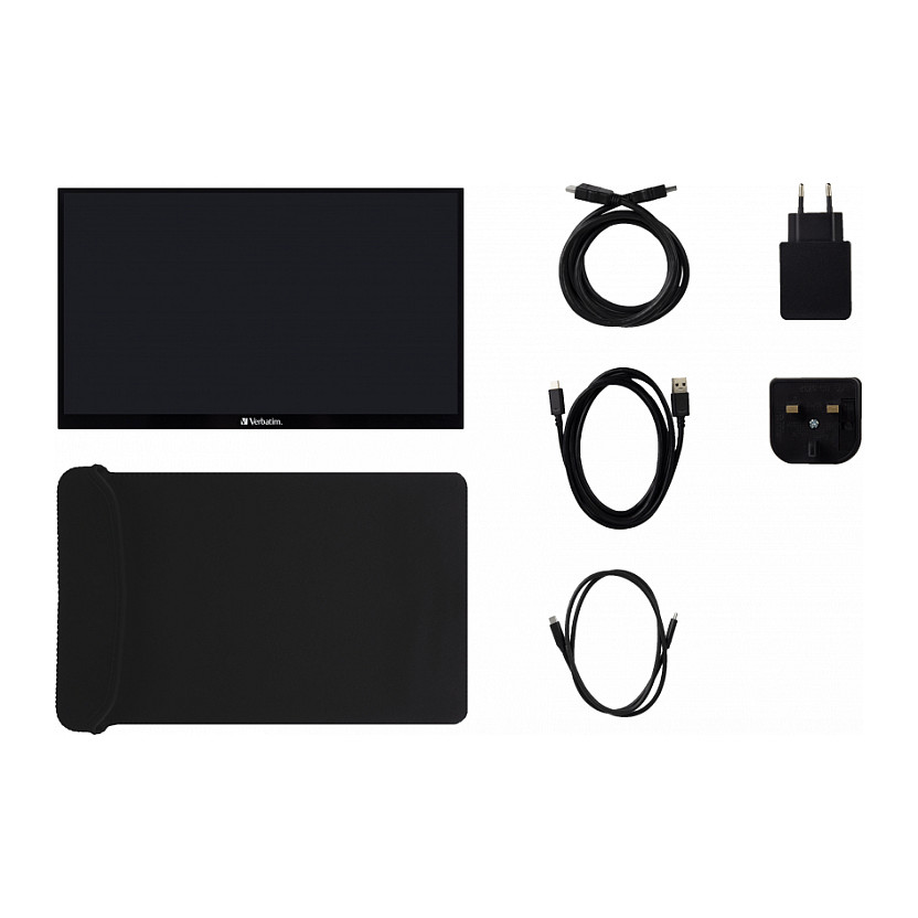Monitor Verbatim PMT-15 / 15.6″ / FHD IPS LCD Touchscreen / 60Hz / 6ms / HDMI + 2× USB-C - Zezë - 3