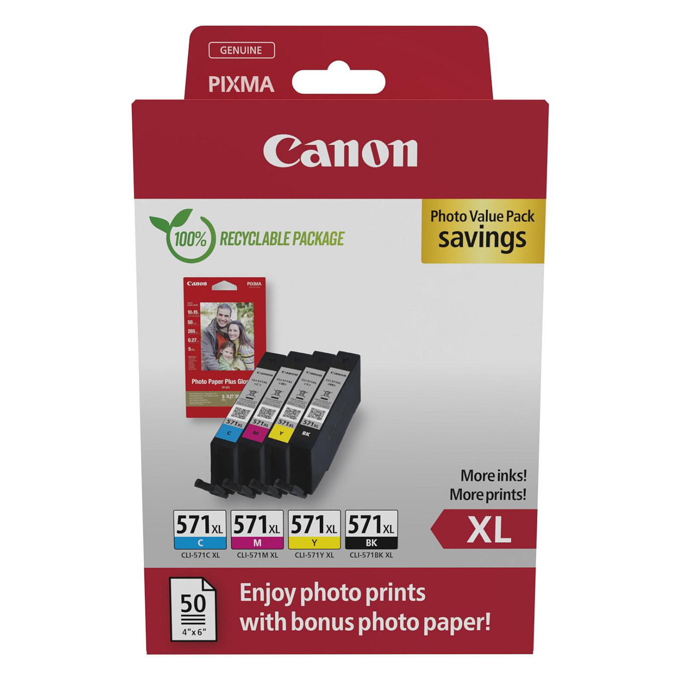 Set fishekësh boje Canon CLI-571XL, 4 copë - Shumëngjyrëshe