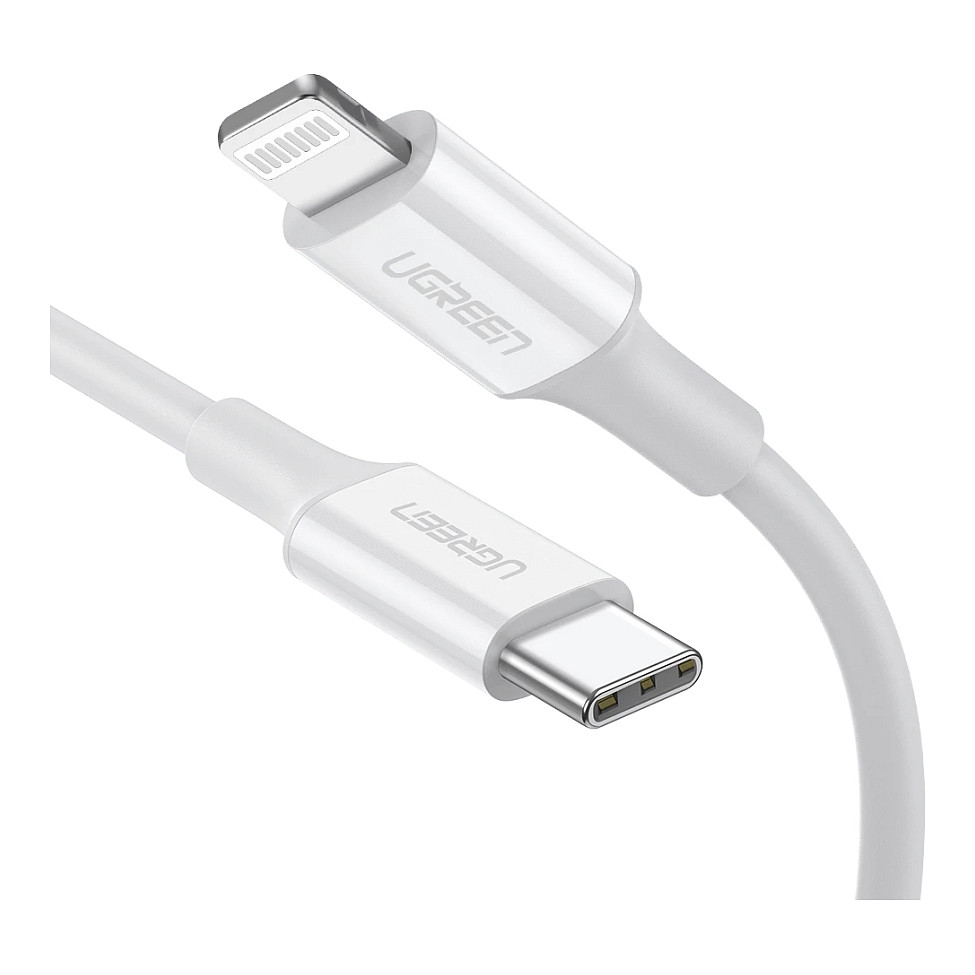 Kabllo USB UGREEN Lightning → Type‑C / 1 m – Bardhë - 1