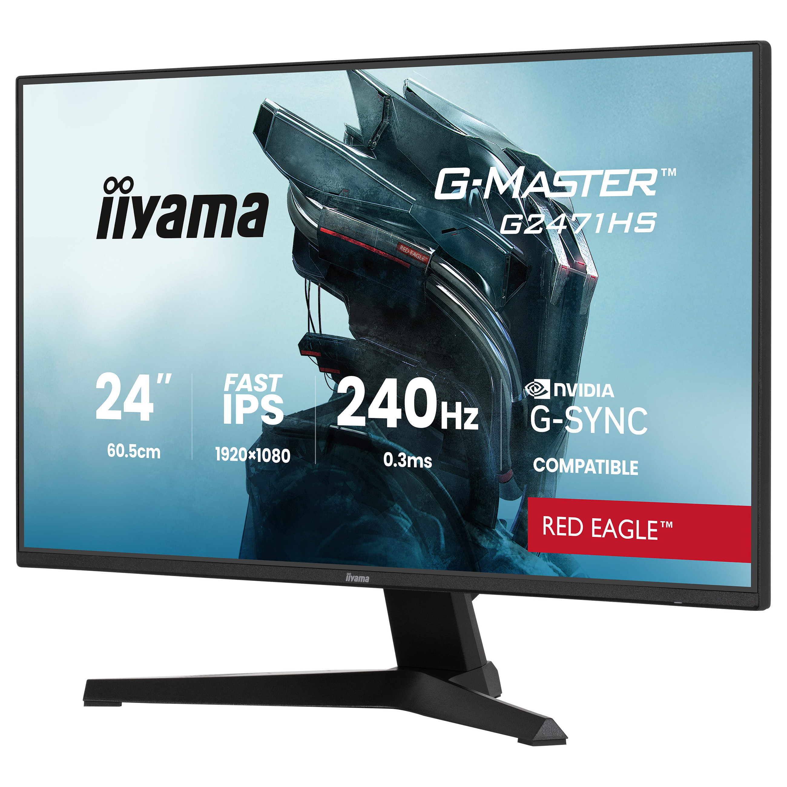 Monitor Gaming iiyama G-Master G2471HS-B1 / 23.8"/ Full HD Fast IPS / 240 Hz / 0.3 ms / HDMI+DP+HDCP - Zezë - 2