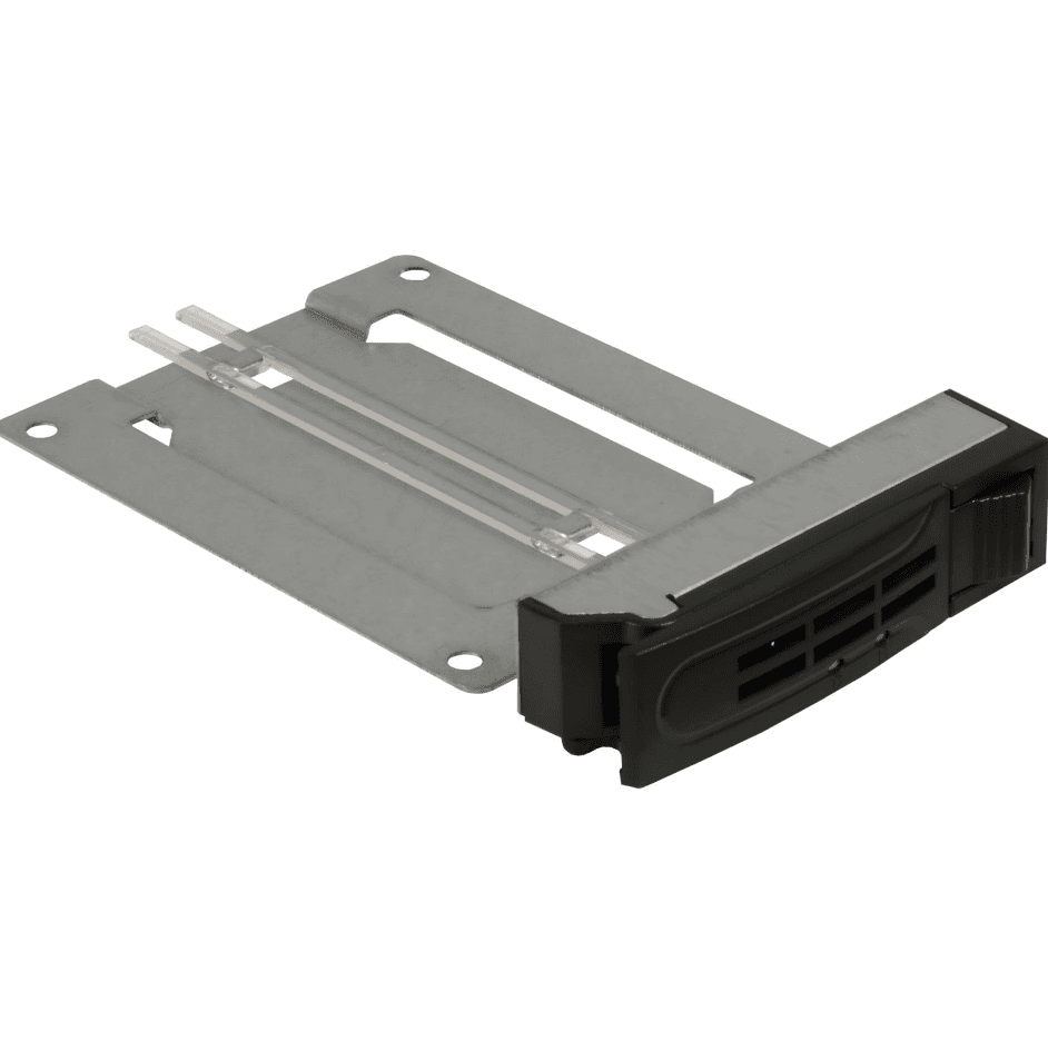 Këllëf për Disqe Inter-Tech ST-5244, 4x 2.5", SATA, SAS, NVMe, montim në hapësirë 5.25", ventilator 40mm - Zezë dhe argjend