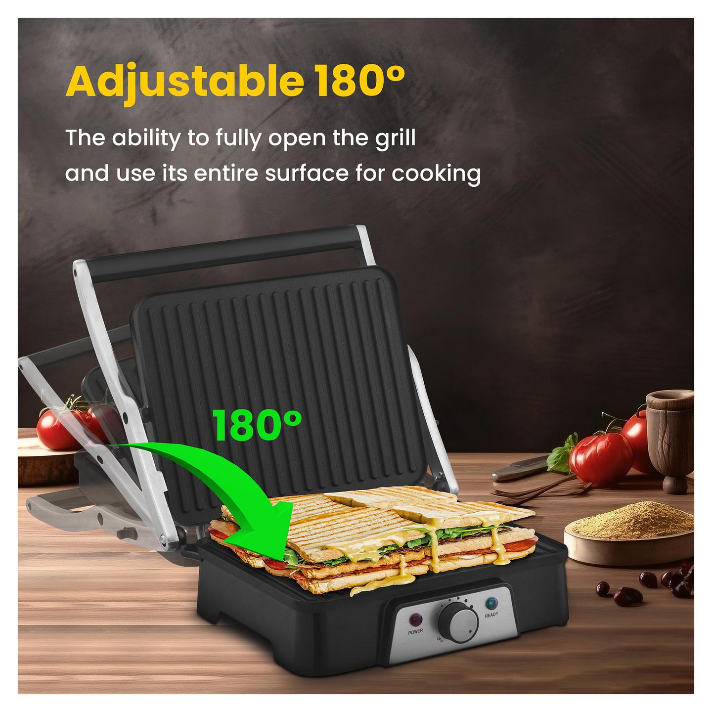 Grill Elektrik Extralink Smart Life SJ-36, 2000W, 1334cm², Kontakt, 180° - Zezë - 14