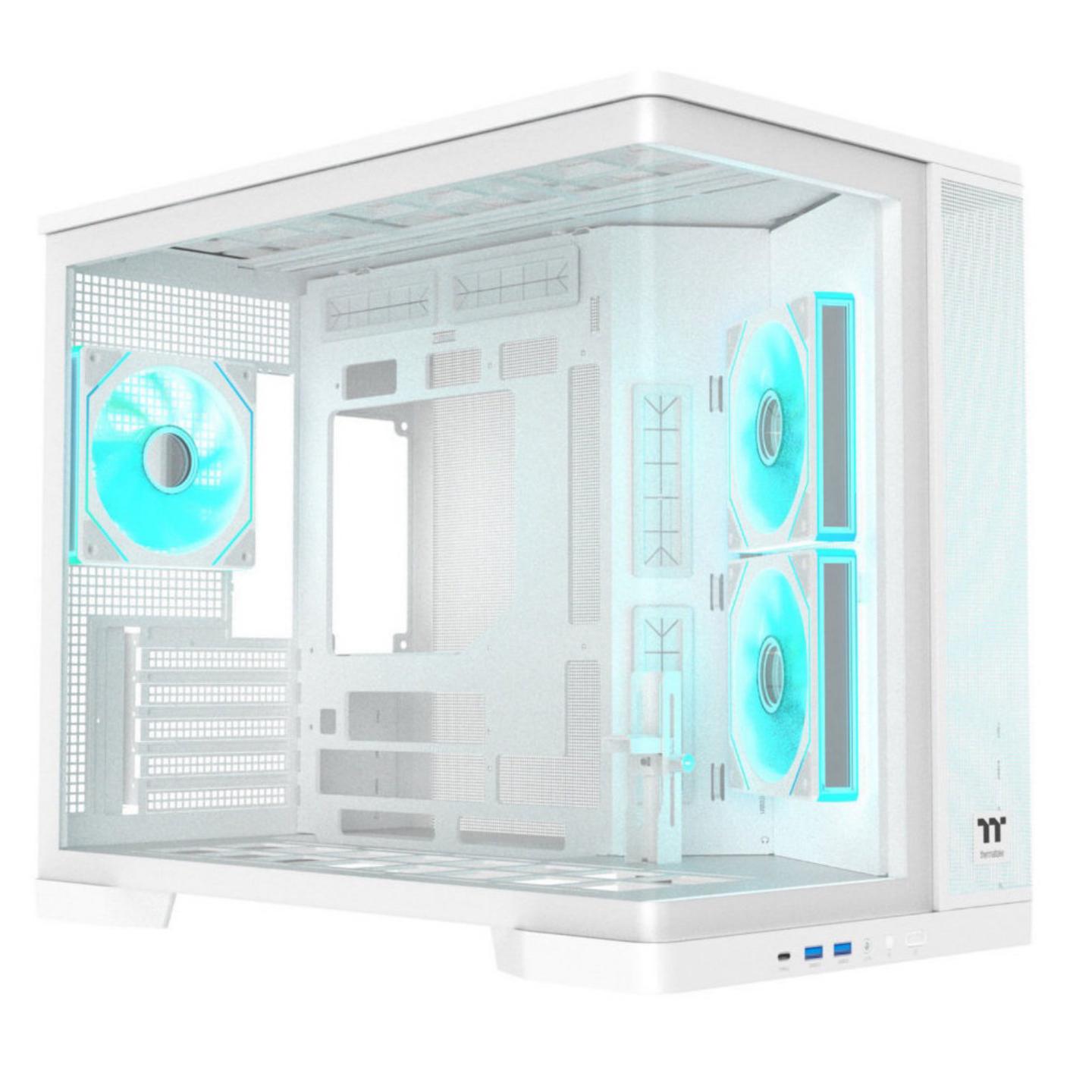 Kasë Thermaltake Arcus 280 TG ARGB Snow, Micro Tower, Micro-ATX, xham i temperuar i lakuar, 3x 120 mm ARGB - Bardhë