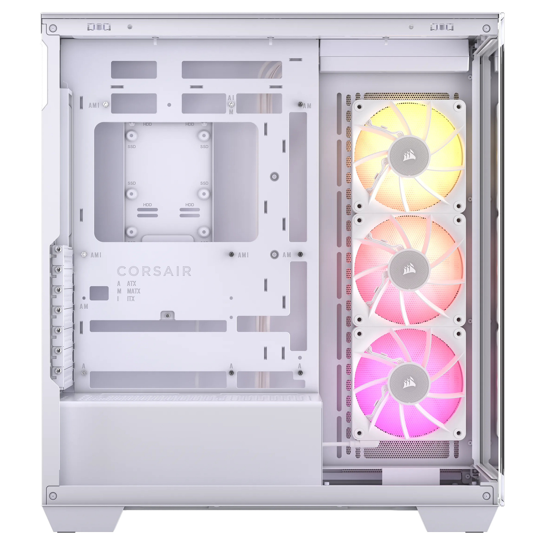 Kasë Corsair 3500X LINK RGB White Midi Tower ATX Gaming Case – Bardhë - 4