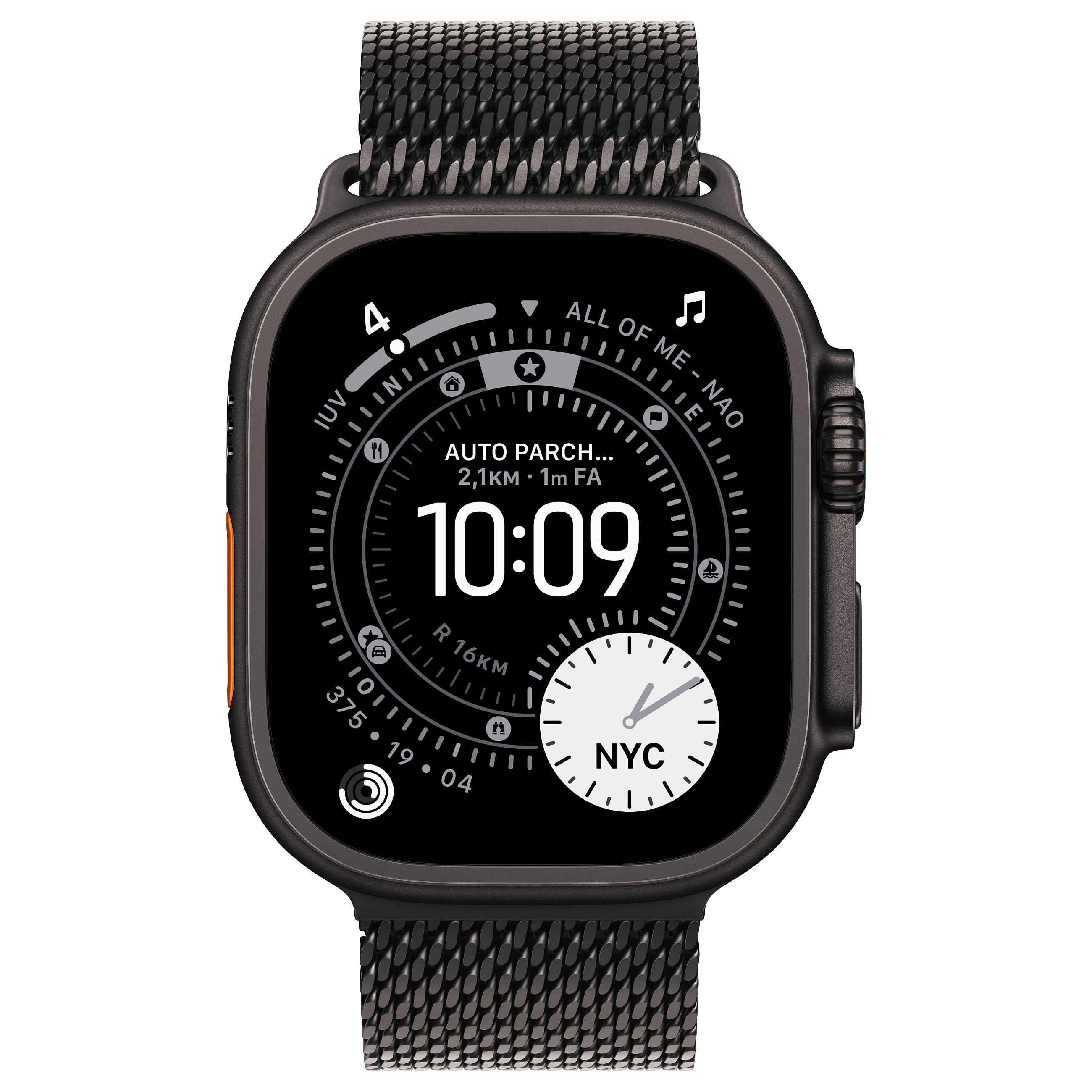 Apple Watch Ultra 3 / Cellular / 49mm / Titanium Black Case with Milanaise Titanium Black Band – Large - 2